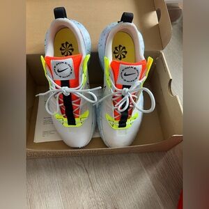 Nike Crater Impact White Neon Yellow and Orange Sneakers
